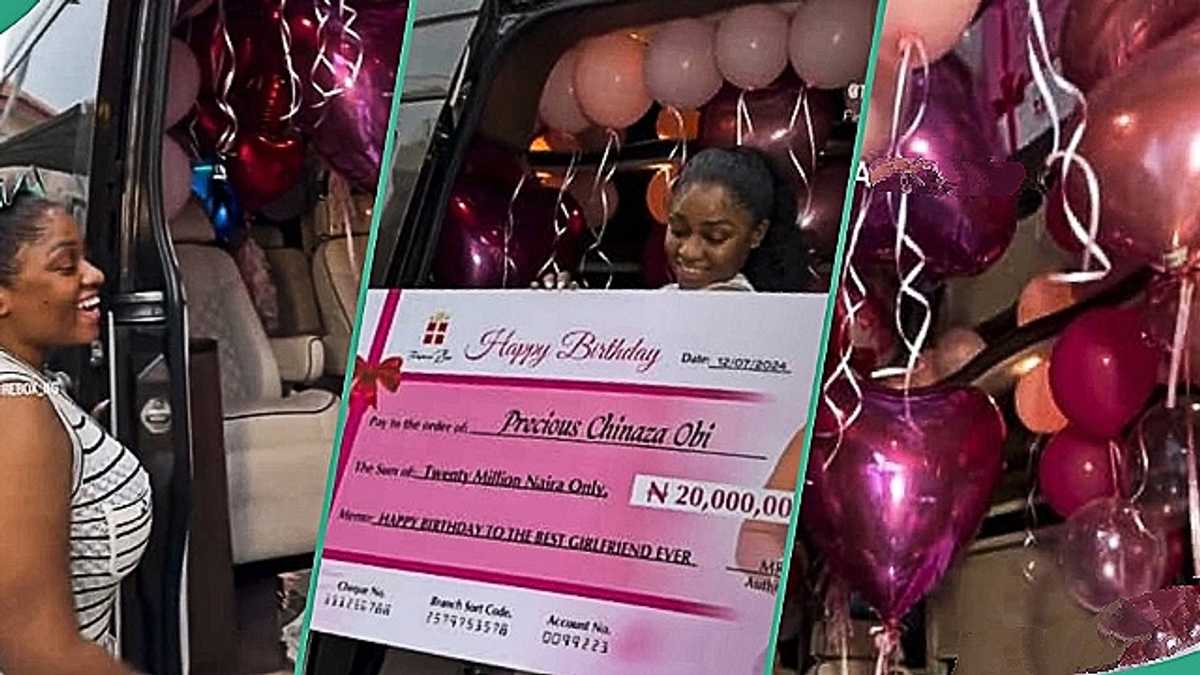Watch video of lady's reaction after her man surprised her with N20 million on her birthday