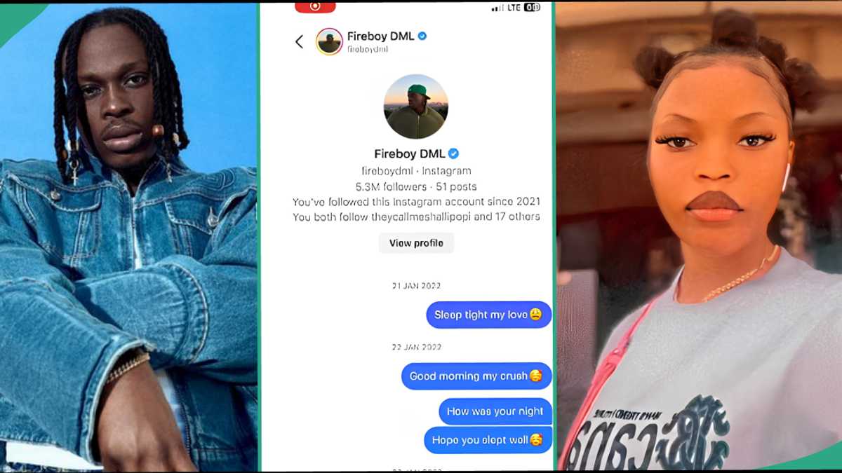 Reactions as obsessed fan showcases texts she has been sending Fireboy DML since 2022