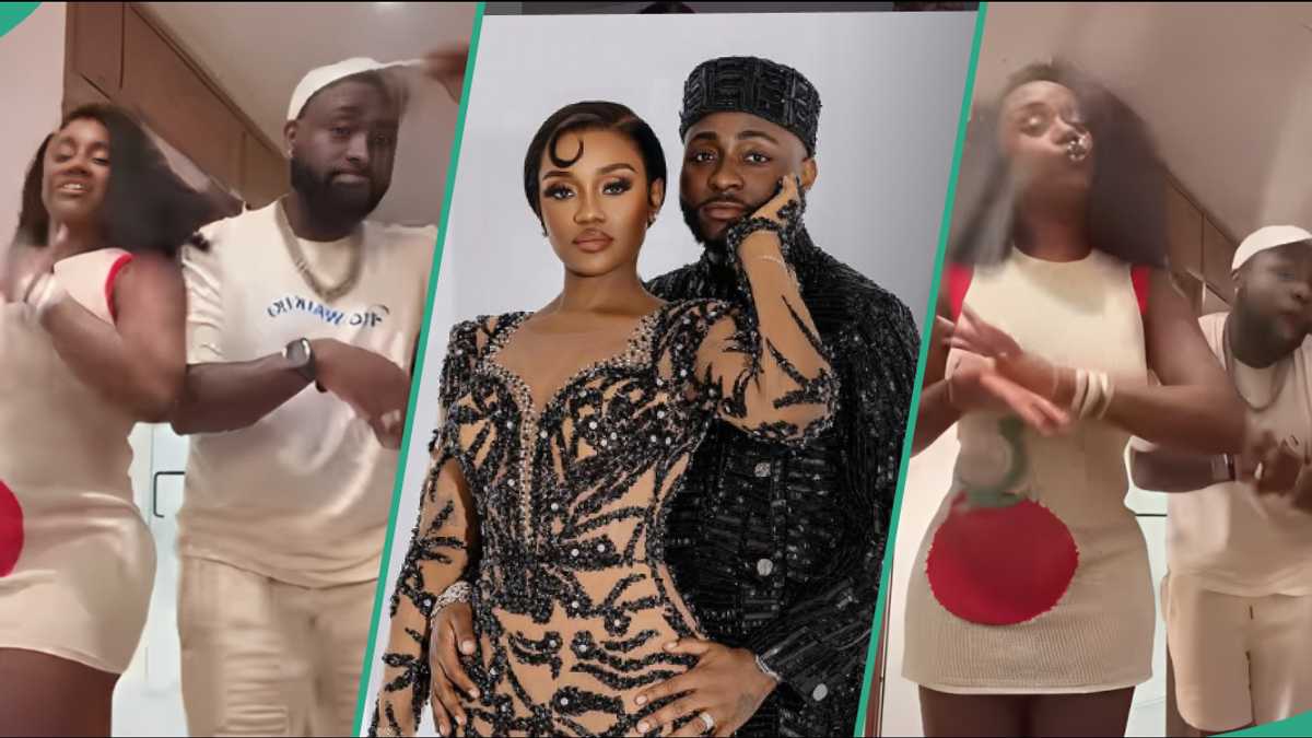 Davido rushes to cover Chioma's behind during dance video, fans react: “My Idolo block view”
