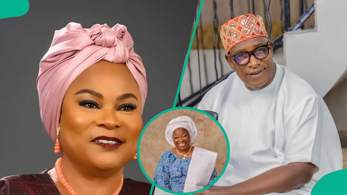 Touching moment Sola Sobowale kneels before Adebayo Salami and wife trends