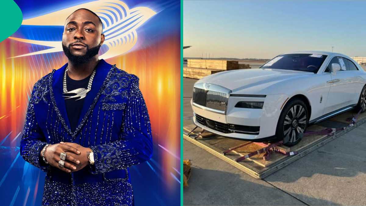 Davido drops his 2024 electric Rolls Royce at airport, ready to be flown to Nigeria: "See you soon"