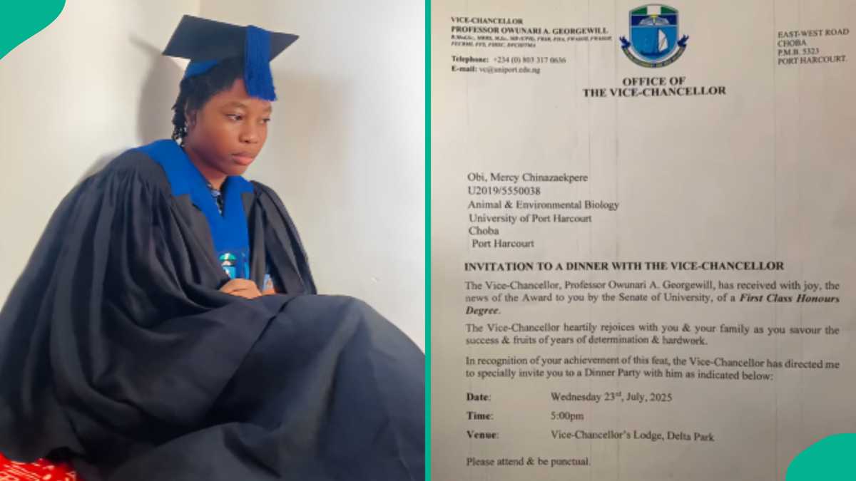 University of Port Harcourt Vice-Chancellor Invites Lady to Dinner With Him for Bagging First Class
