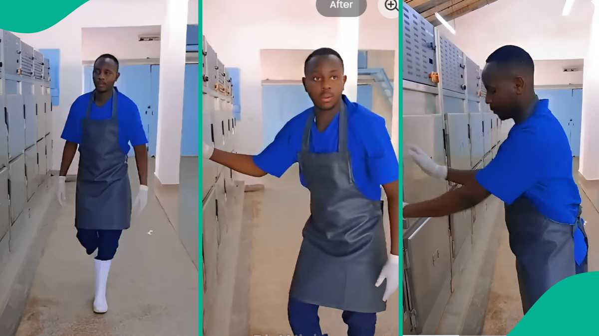 Video: See what this mortuary attendant did before opening door, you will be surprised