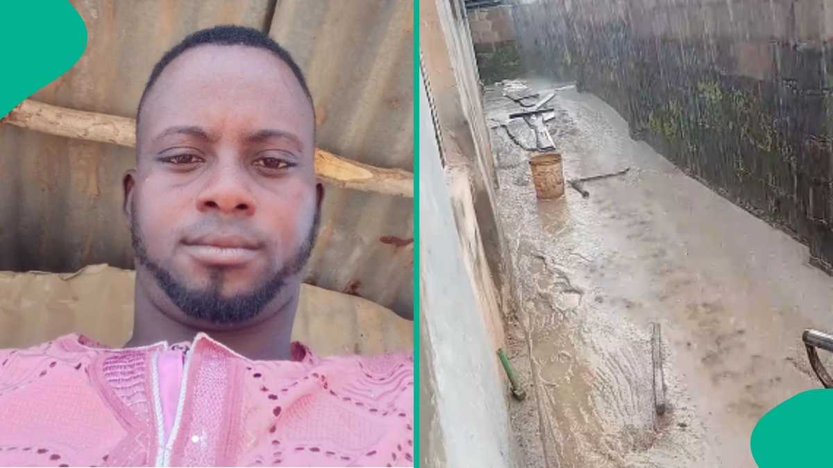 Bricklayer’s hard work washed away by rain, shares emotional video