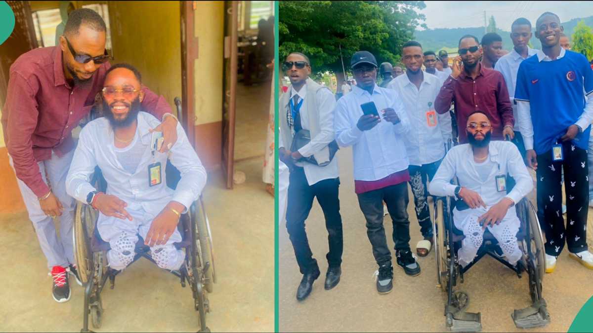 Reactions as physically challenged man celebrates becoming a graduate with touching note