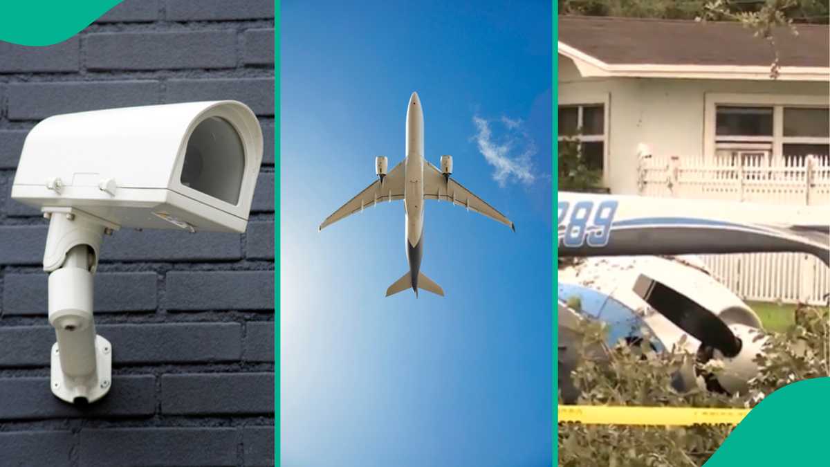Home CCTV Captures Moment Small Plane Crashed in Florida, Four Occupants Survive