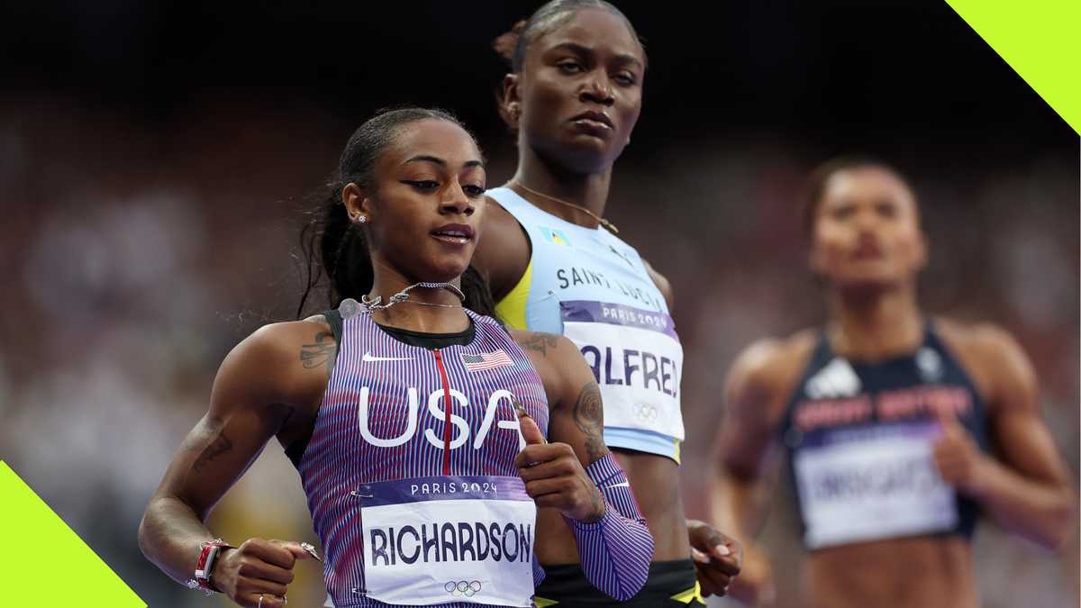 Paris 2024 Julien Alfred storms to victory in women's 100m, Richardson