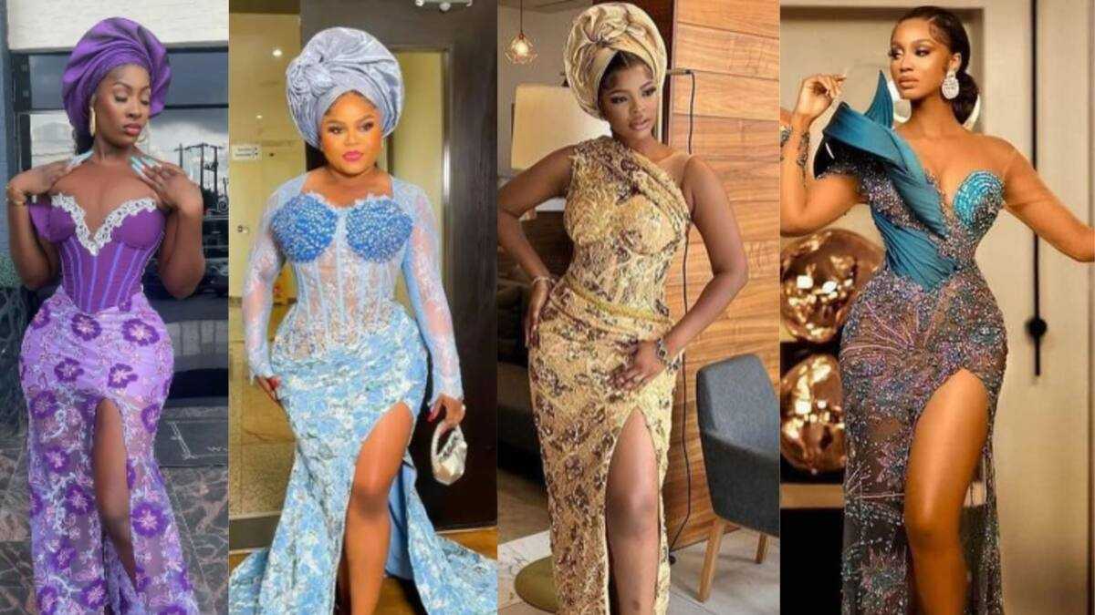 Latest Aso Ebi lace styles for a traditional wedding 2024 Legit.ng