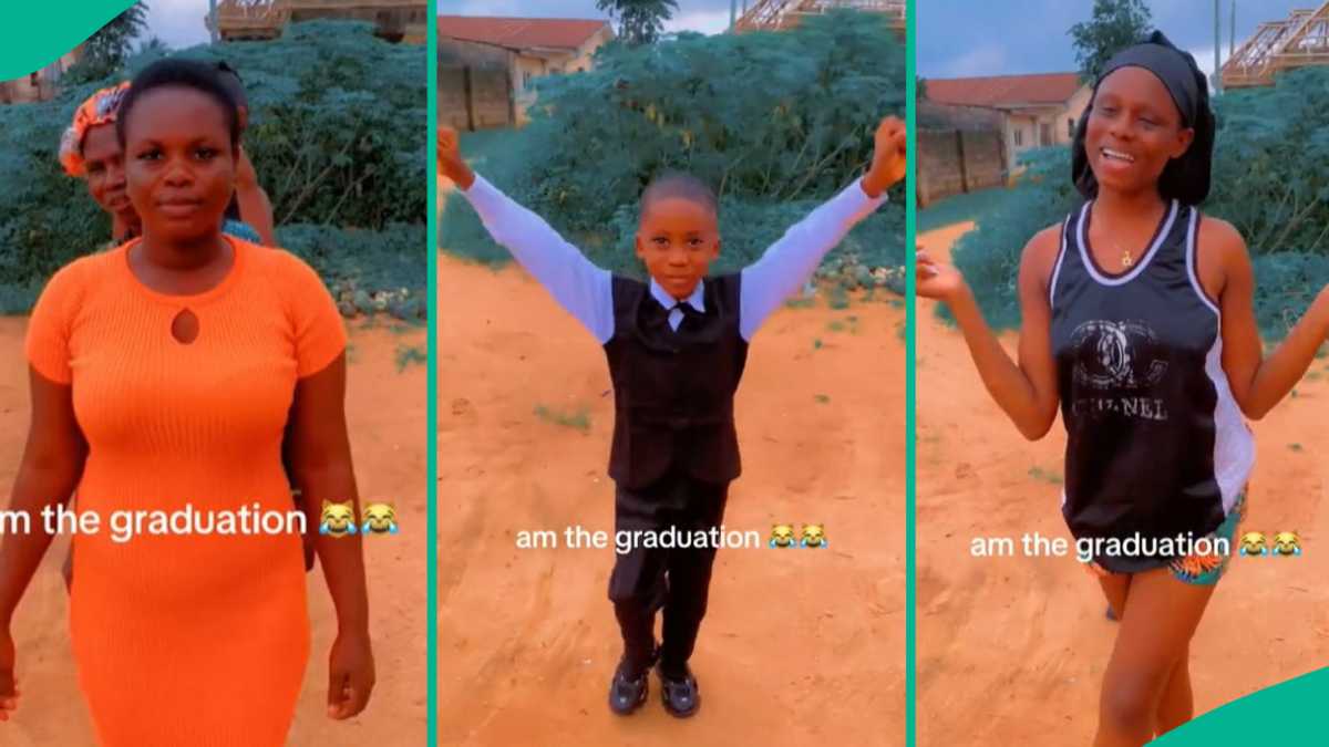 FUNNY! Watch Nigerian boy steal the show in family's funny graduation video