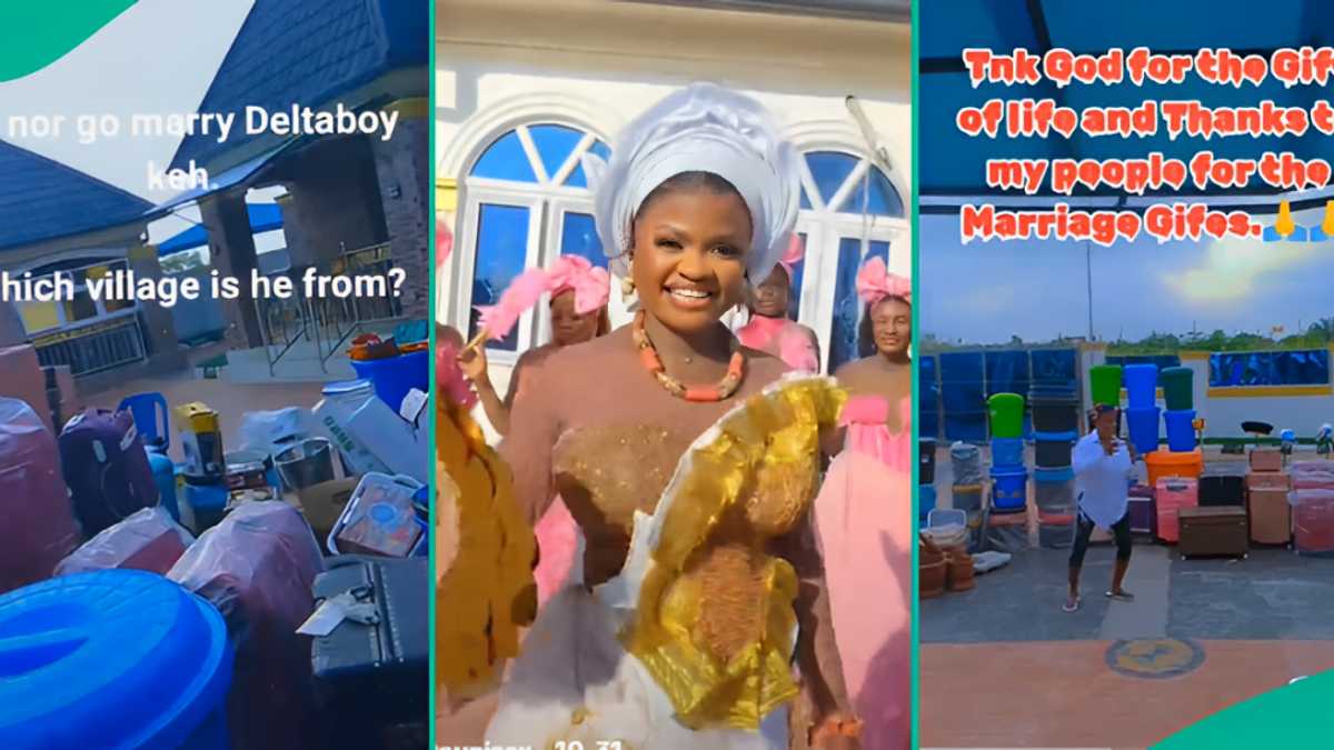 Watch video of many gifts lady received on wedding day