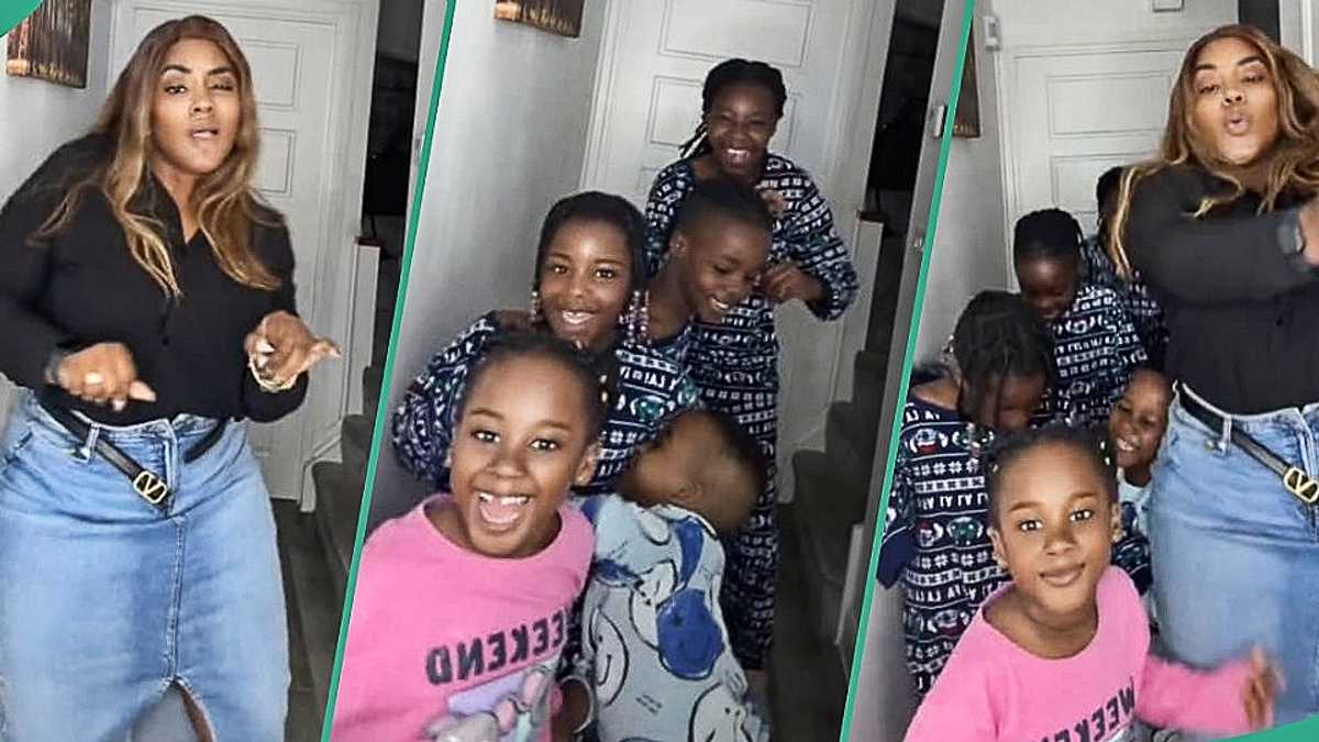 Watch cute video of young-looking mum dancing with her 5 children