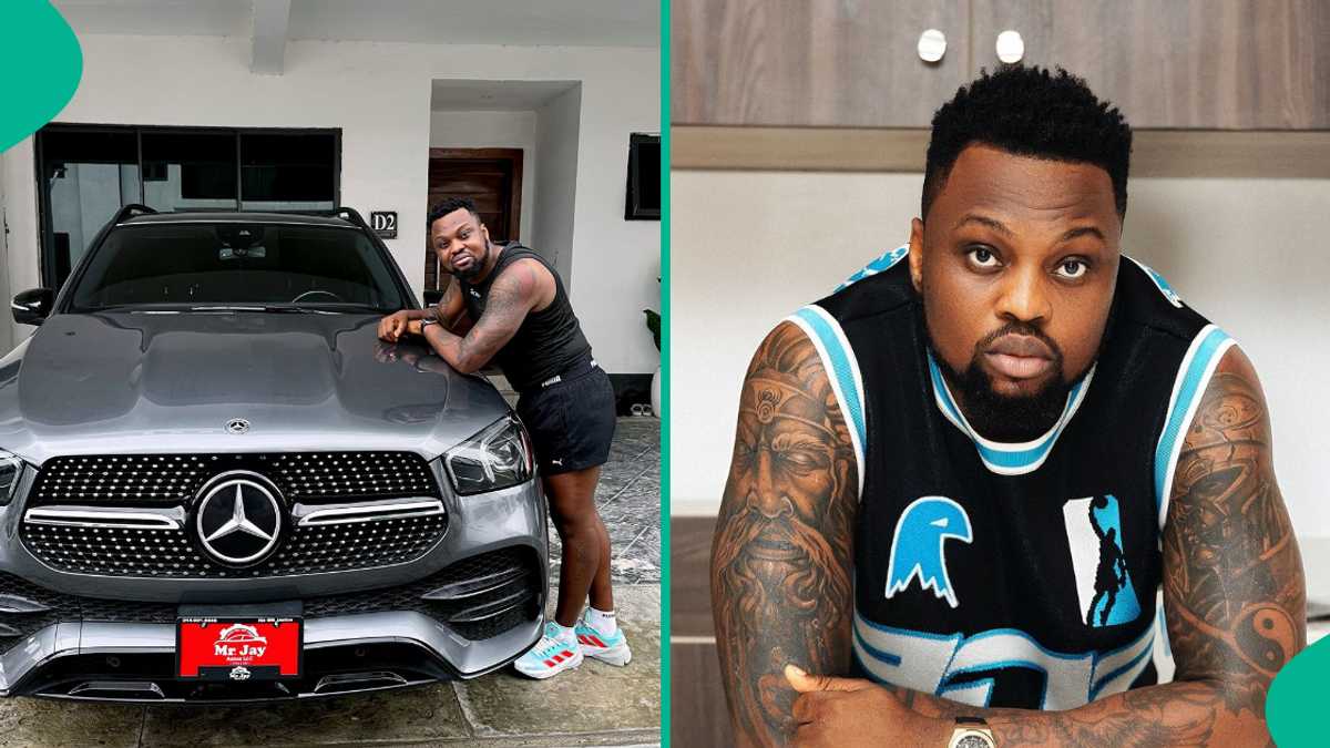 Egungun reveals his new Mercedez Benz to his online family, see pictures