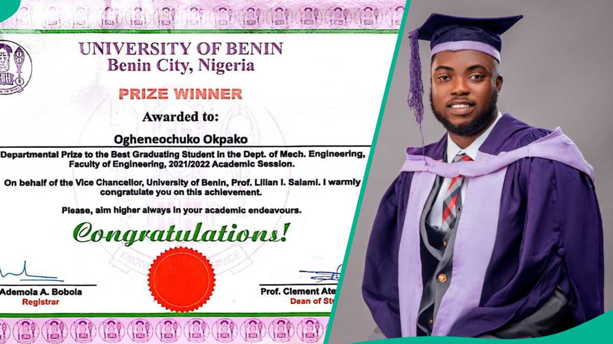 See photo pf UNIBEN graduate who got N5k as prize for best graduating student