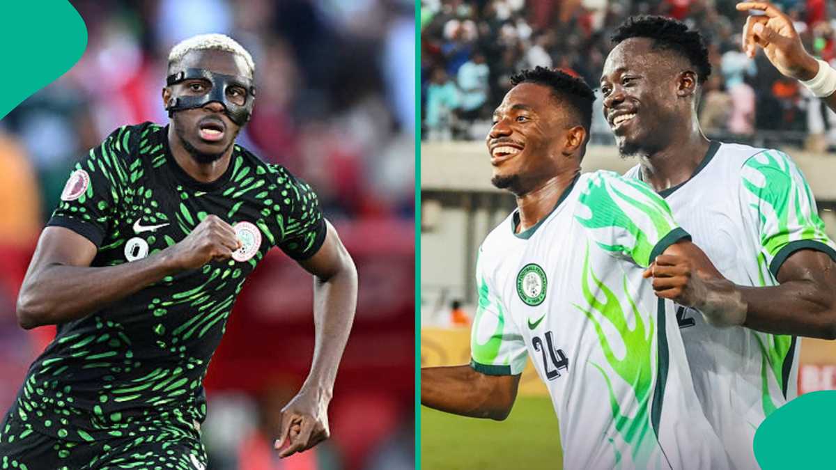 Victor Osimhen spotted in VIP box cheering Super Eagles during 2-1 win over Madagascar, video