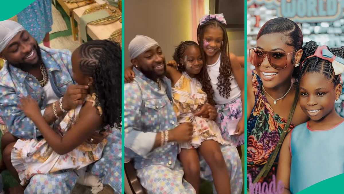 Davido's surprise visit to daughter Hailey's party trends, fans react: "Sophia allow Imade pls"