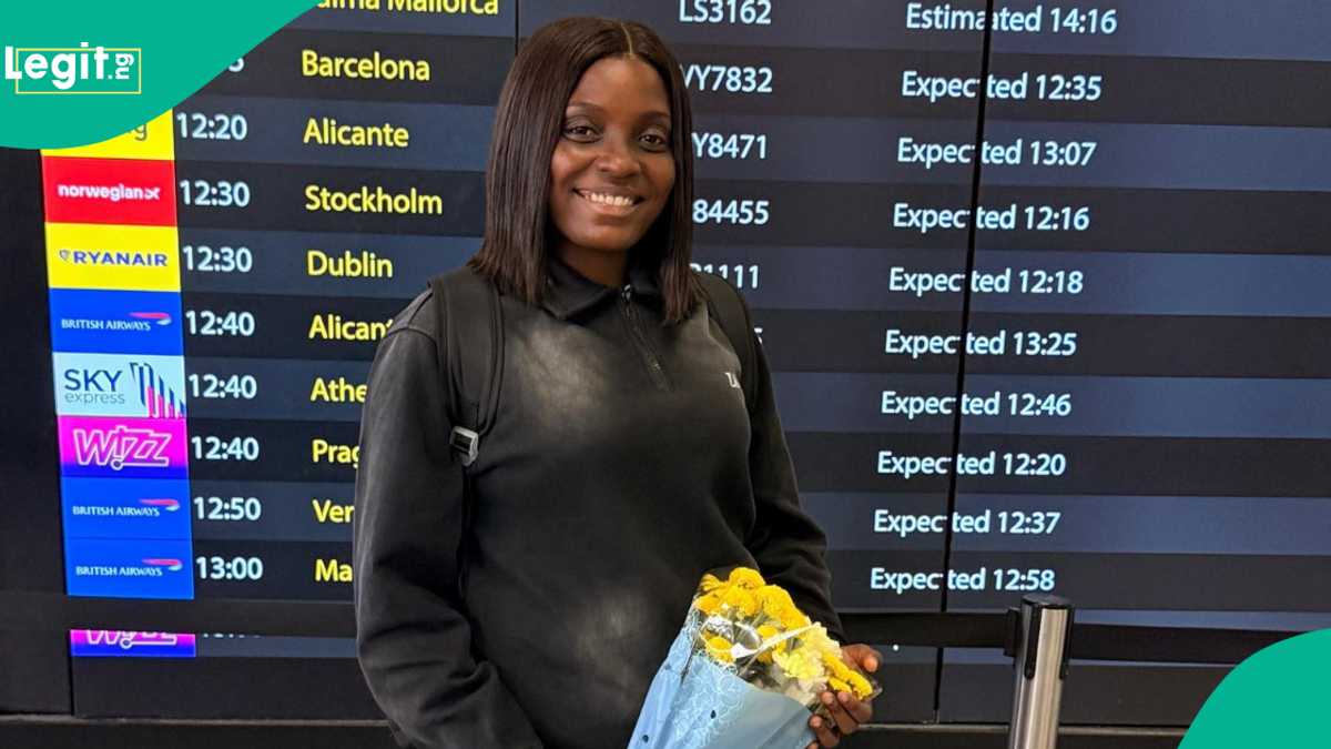 Nigerian lady shares photos after arriving in UK for University of Reading programme