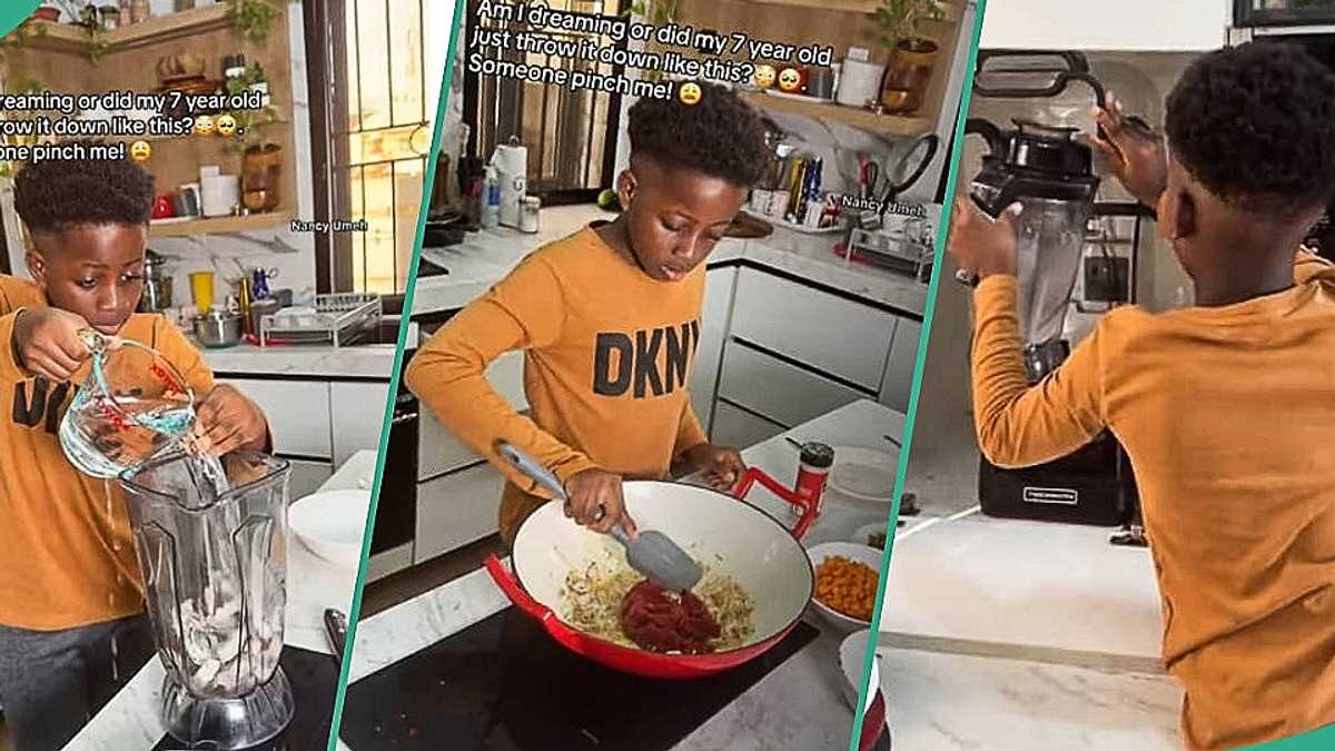 Watch interesting video of 7-year-old boy cooking coconut pasta on his own