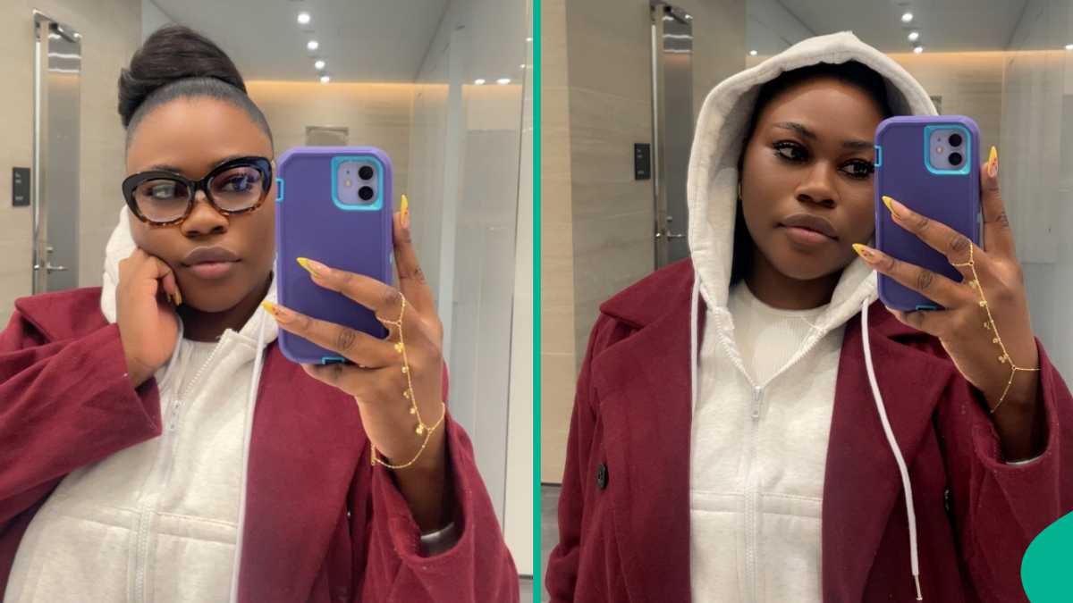 Photos trend as Nigerian lady lands in UK to pursue academic journey