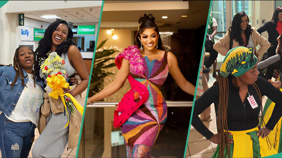 Massive crowd welcomes May Edochie as she touches down in Jamaica, video trends online