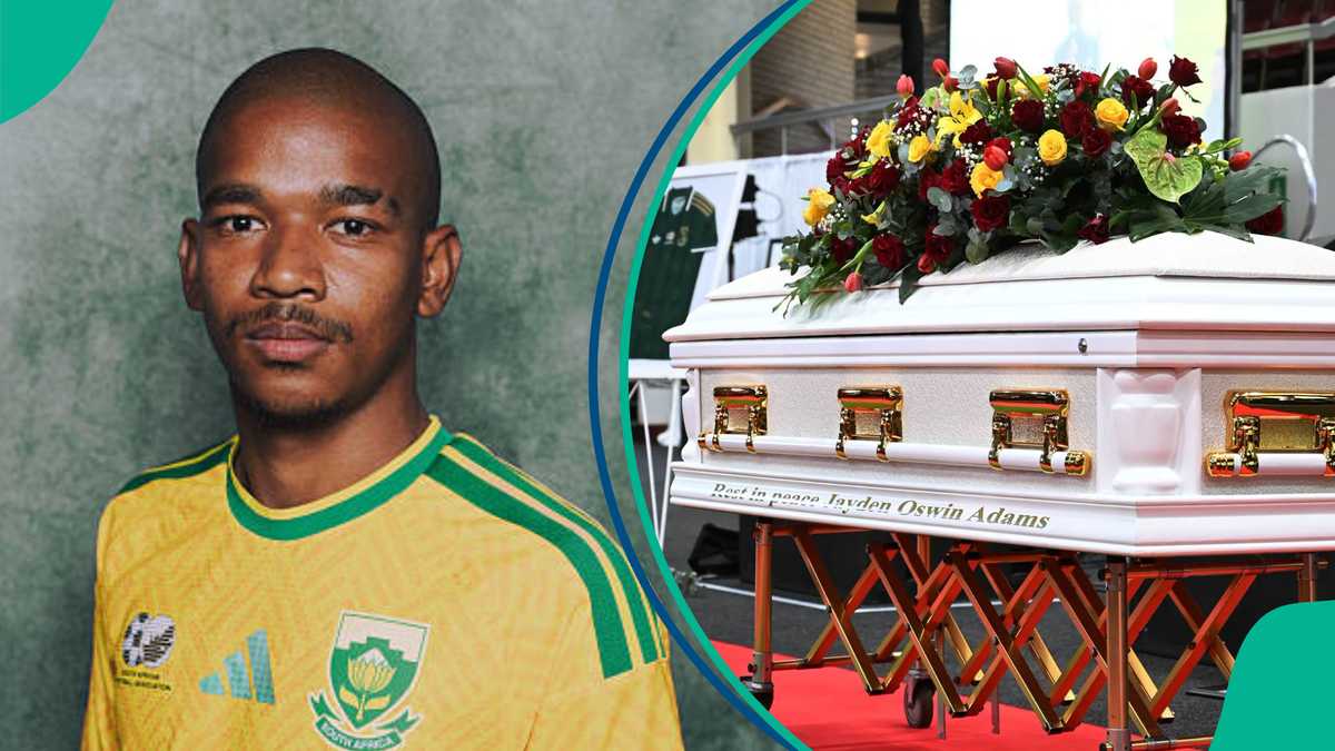 Jayden Adams: Tears flow as late South African footballer is laid to rest in Stellenbosch, video