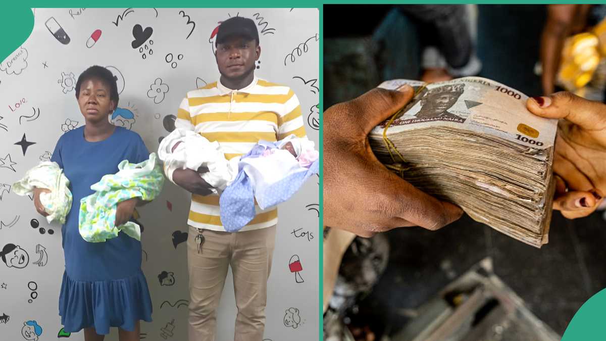 The man whose wife gave birth to quadruplets has received N15 million in donations
