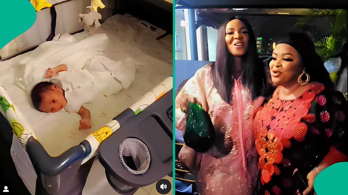 Dayo Amusa shares names of her son on his naming ceremony, Iyabo Ojo celebrates with her (video)