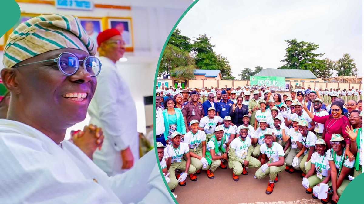 Watch video as Lagos governor honours promise, corps members receive N100,000