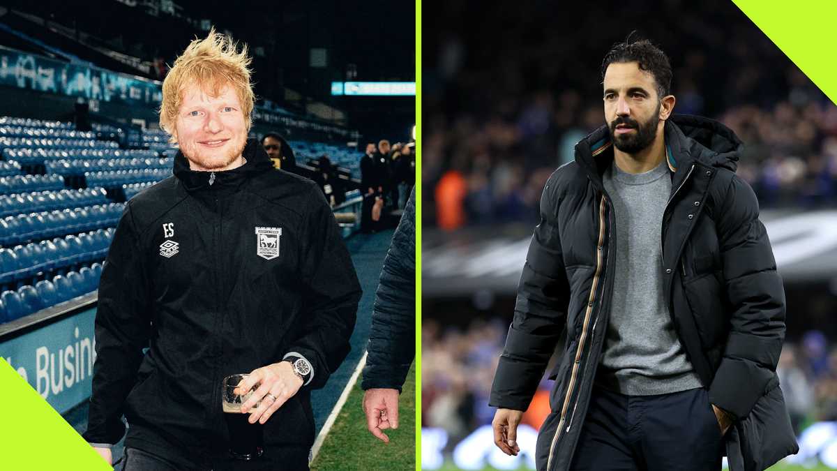 Ed Sheeran sends apology to Manchester United coach Ruben Amorim after gatecrashing interview