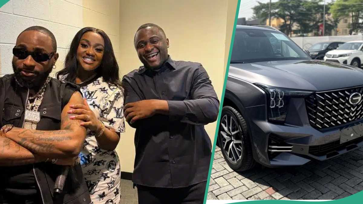 Check out how Ubi Franklin reacted to the new car Davido bought for him (videos)