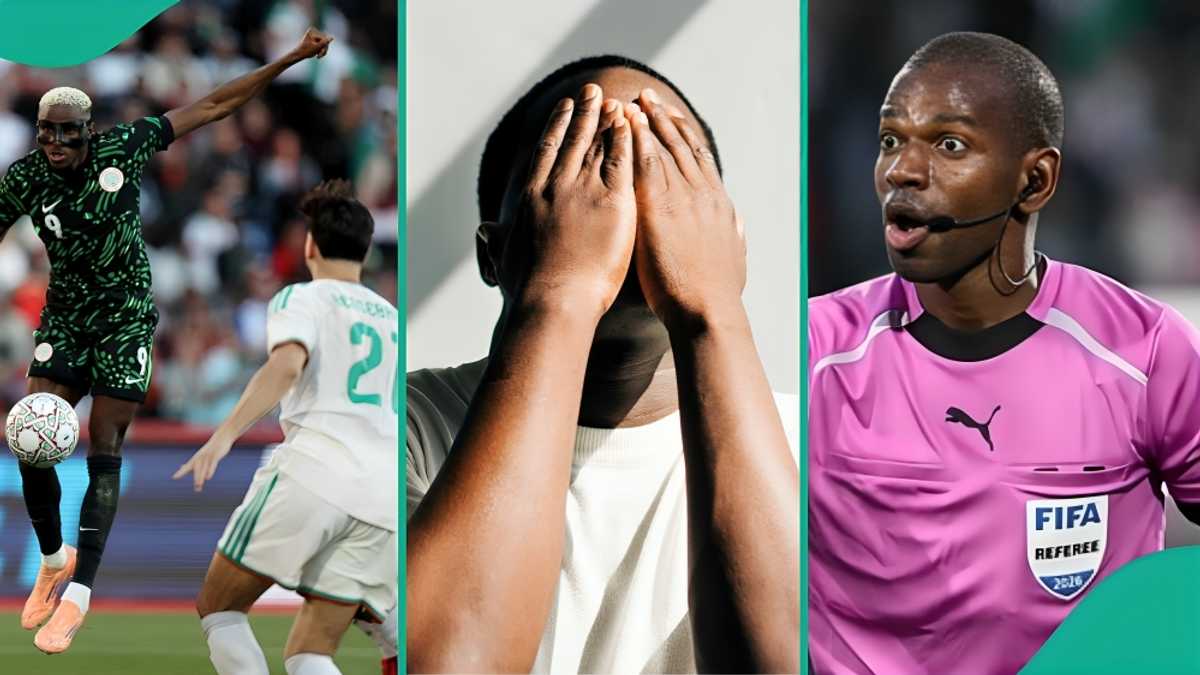 Watch as Algerian father loses his cool after handball appeal was ignored against Super Eagles (Video)