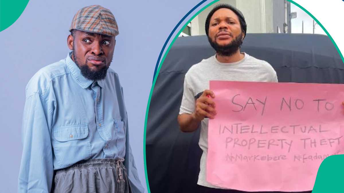 See how Denilson Igwe protested against Mark Angel with placard