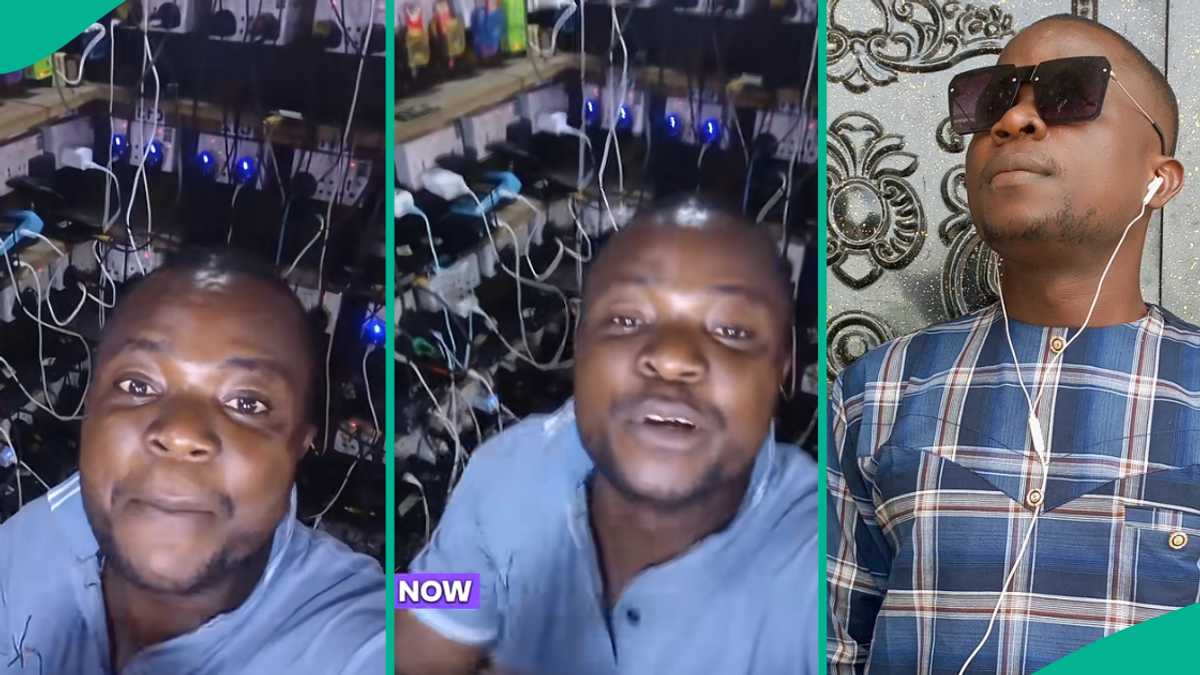 "Business is moving": Man who charges devices displays large number of phones in his shop