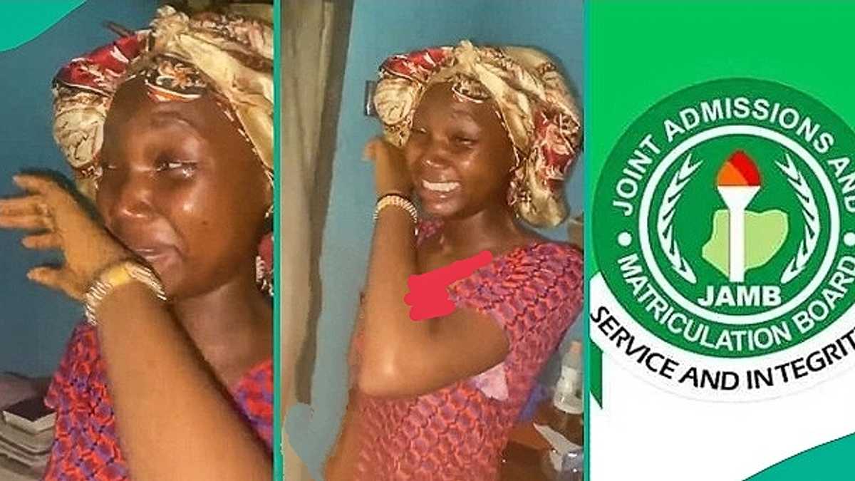 Watch emotional moment student broke into tears after seeing her UTME result