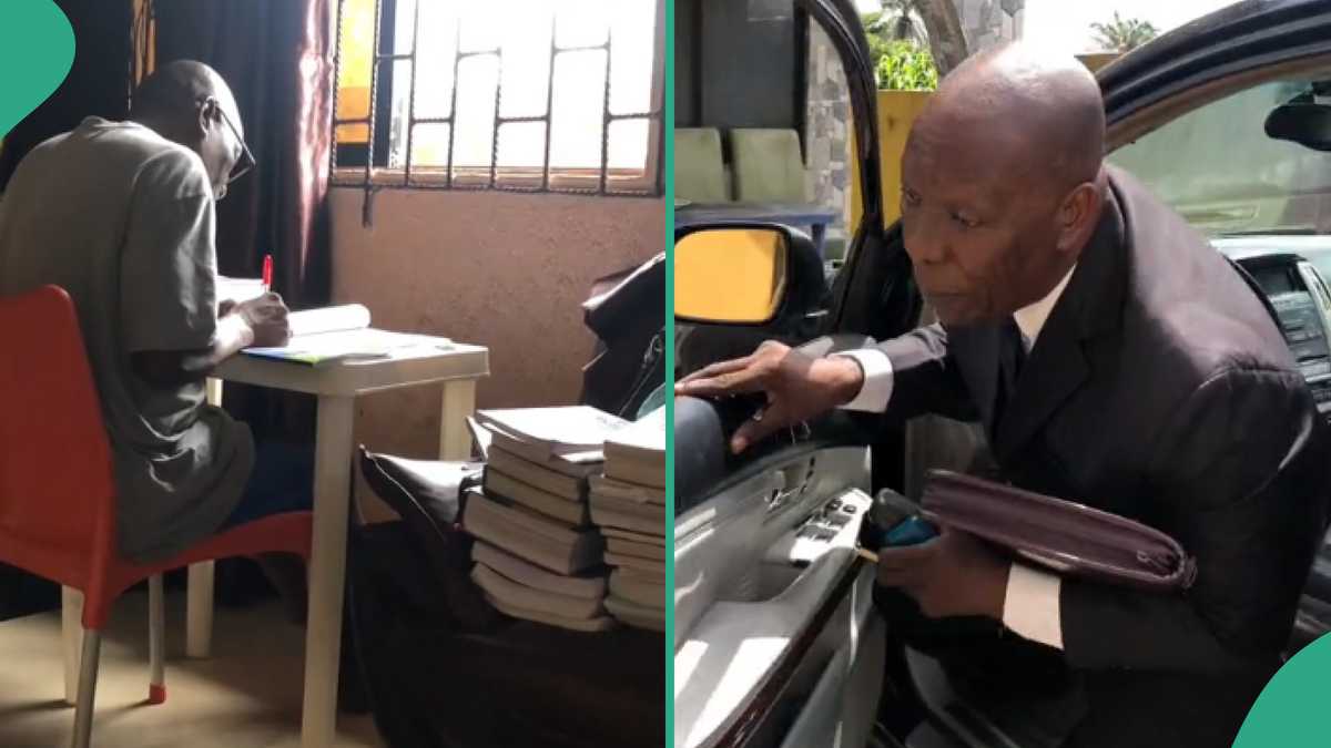 See old Nigerian man who has refused to let book rest, video of him studying trends