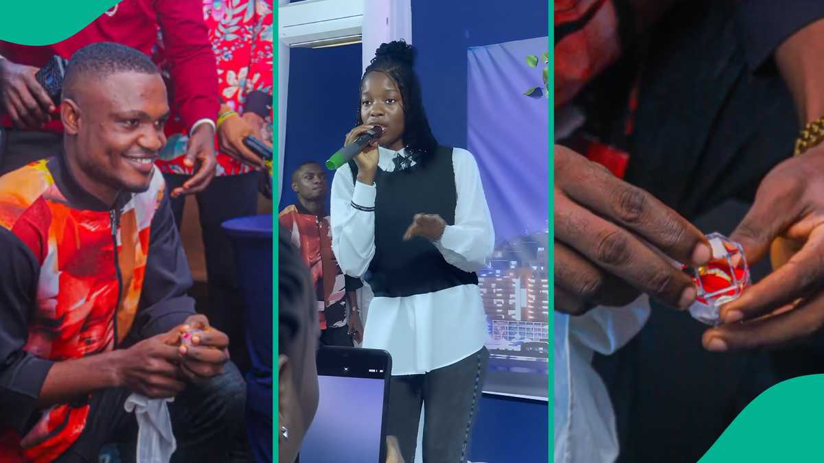 Reactions as man proposes marriage to choir member on church altar in viral video