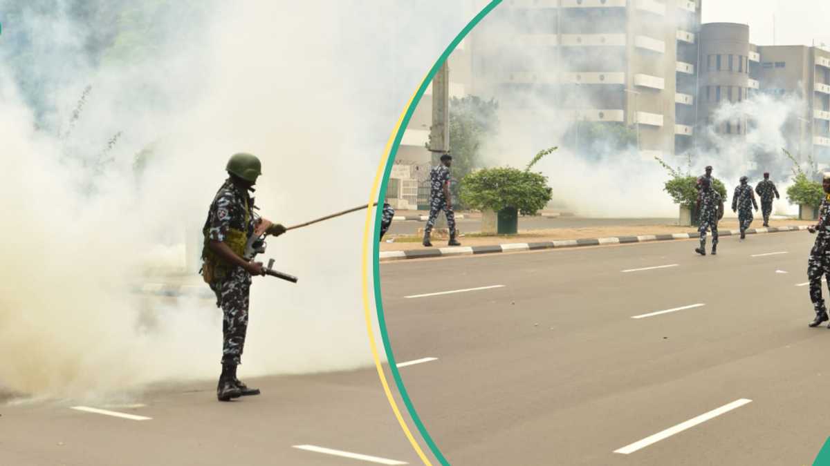 Video: Watch what disabled man did after police shoot teargas during protest in Abuja