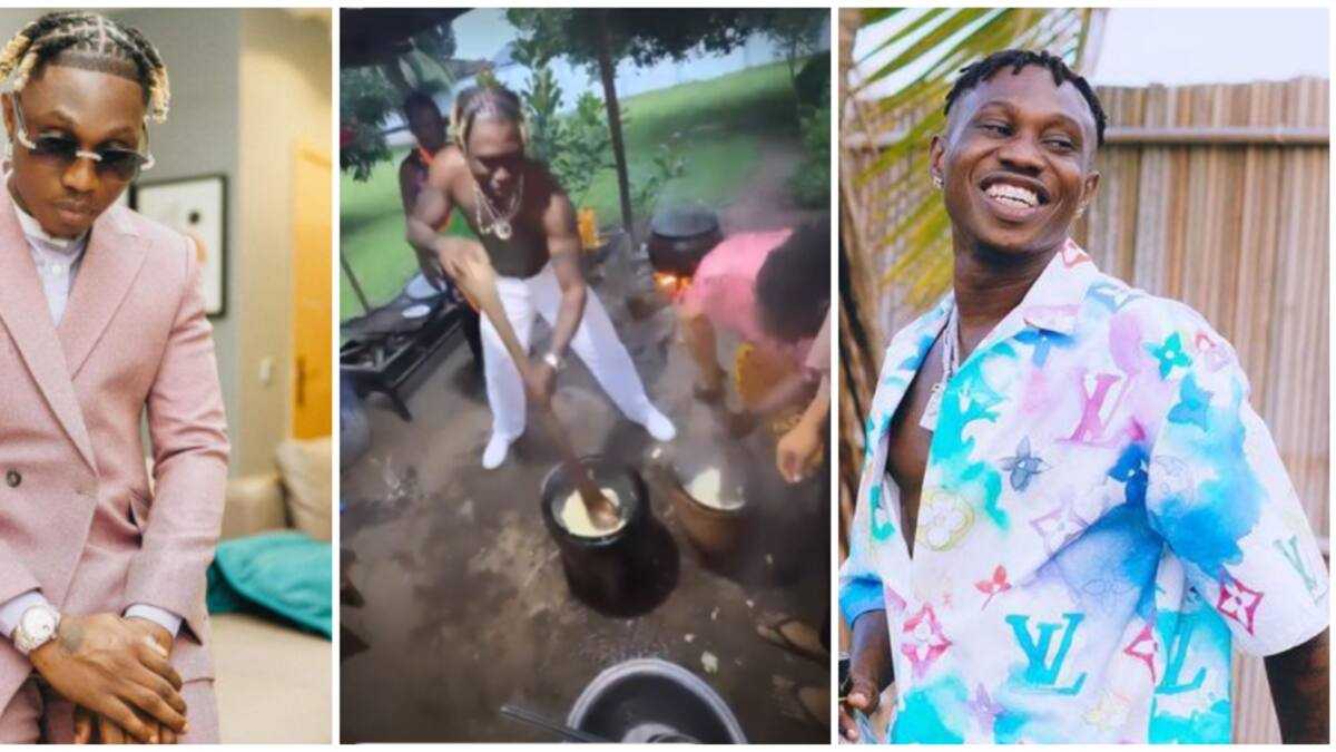 Zlatan Rapper “He Almost Fainted”: Zlatan Ibile Goes Shirtless As He Pounds Yam With ...