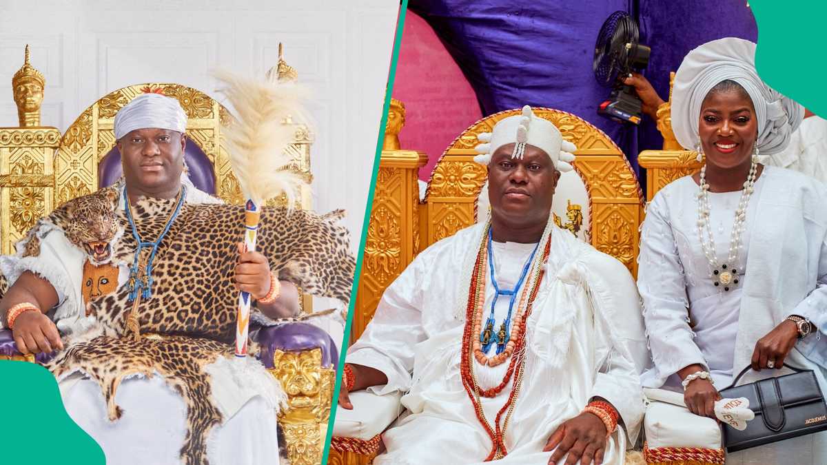 Ooni of Ife's wife Olori Ashley bows as monarch returns to palace