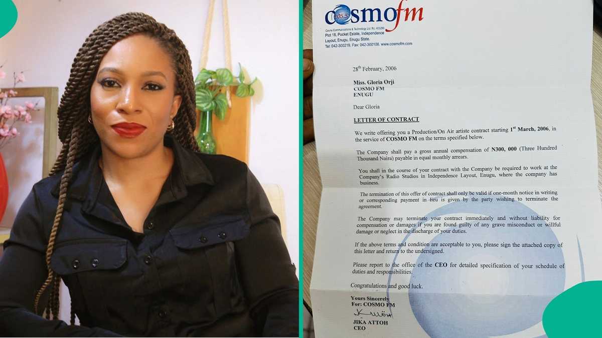 Nigerian woman shows her 2006 employment letter from radio station, salary sparks reactions