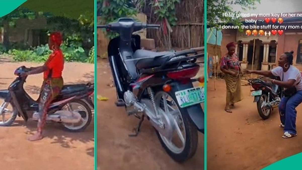 Woman's reaction leaves many teary as daughter gifts her new motorbike
