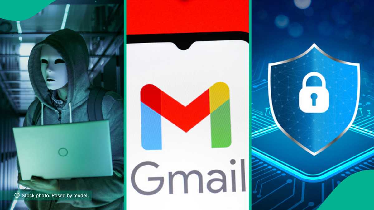 FBI alert box centered on screen with Outlook and Gmail windows showing connection errors around edges.