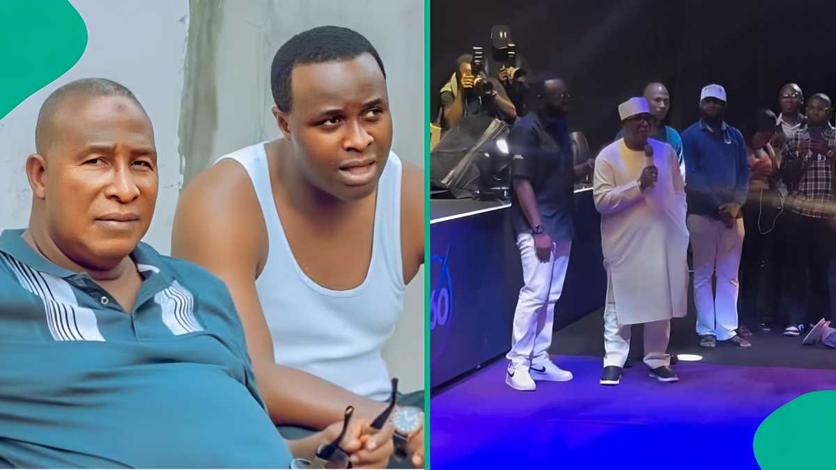 Proud dad moment: Oga Bello gets emotional over Femi Adebayo's new movie hub in Lagos