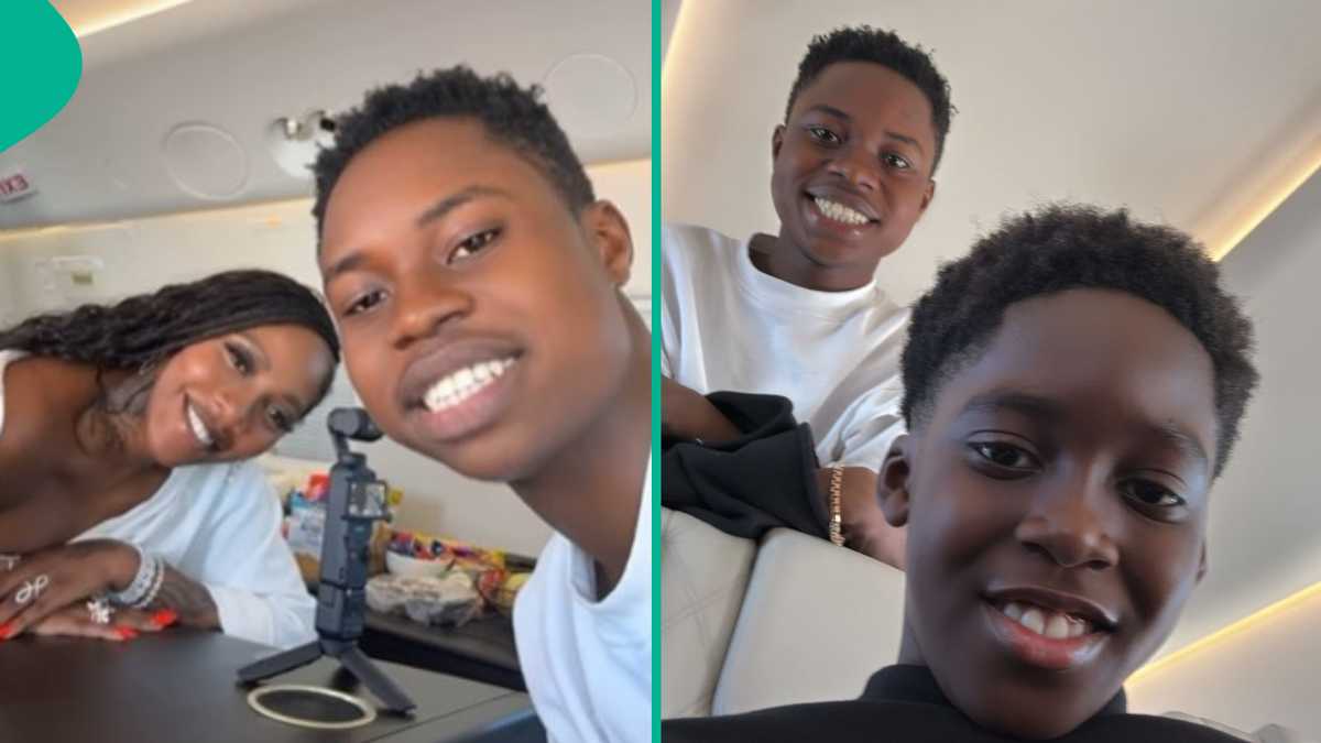 Peller overjoyed as joins Tiwa Savage and her son Jamil on a jet, video goes viral