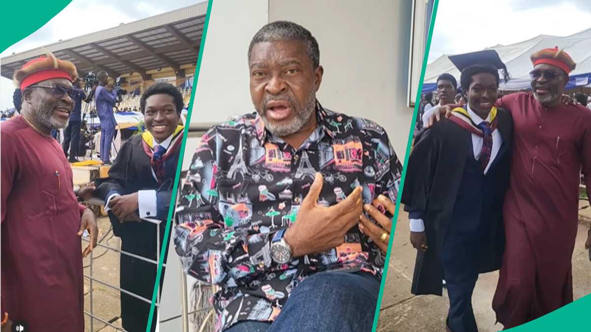 Video of Kanayo O Kanayo getting mobbed by fans at his son's convocation in Babcock trends