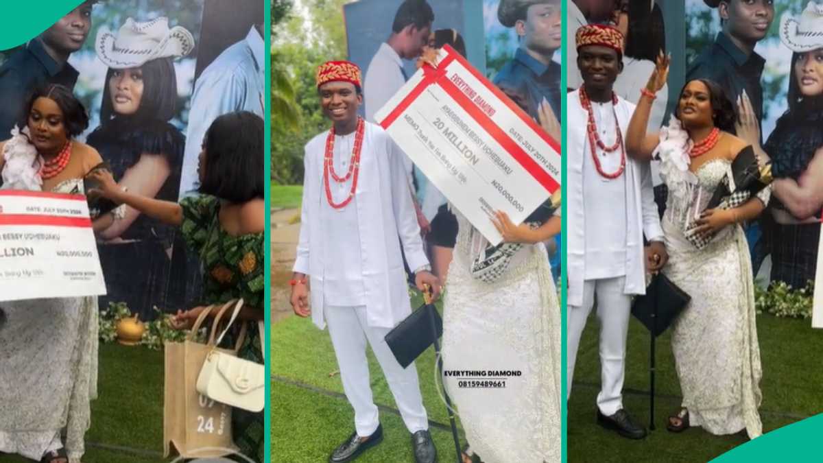 Watch how this man surprised his wife with millions of naira on their wedding day (video)