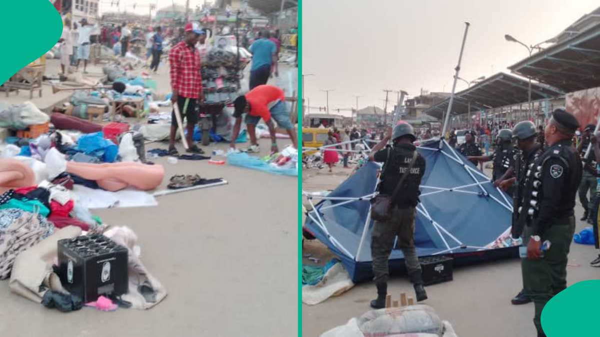 Lagos state taskforce cracks down on street vendors, seizes contraband at Oshodi market