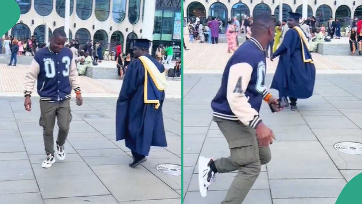 Video: See what this man did when he was graduating from a university abroad