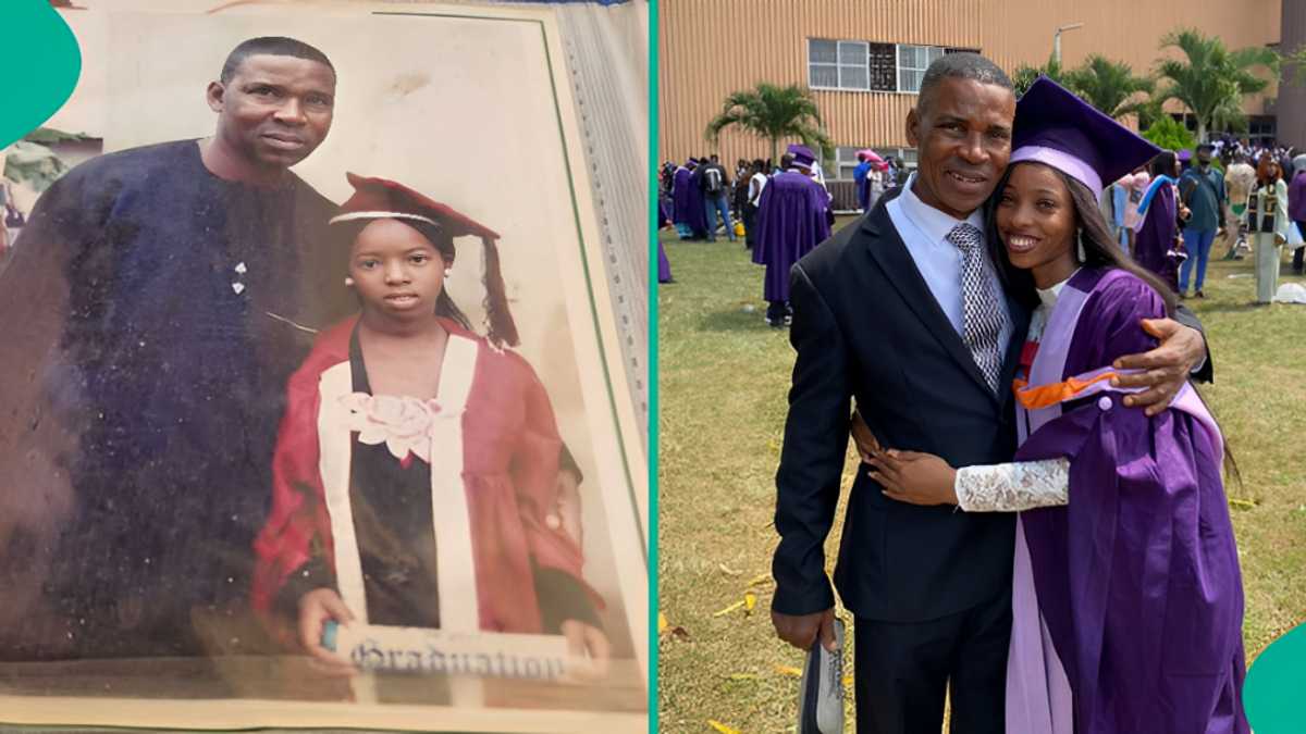 See photos of UNIBEN graduate which she recreated with her dad