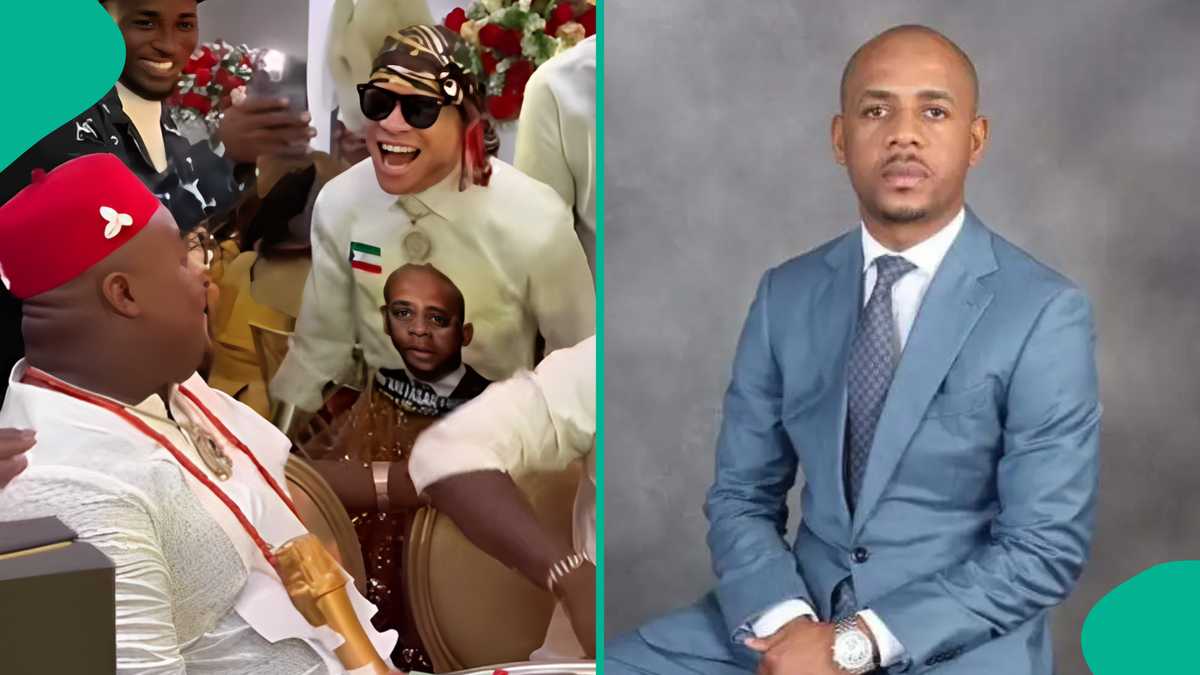 Watch as Fake Pocolee wears shirt with Equatorial Guinea's Baltasar Engonga's face at Okocha's wedding (video)