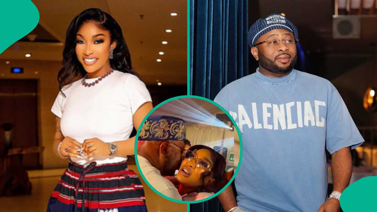 Watch as Tonto Dikeh showers praises on her former husband Olakunle Churchill, hugs him at son's birthday